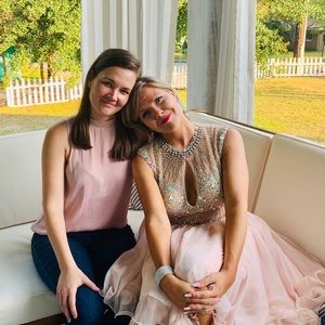 Cute Light pink rhinestone cocktail mini dress SZ8